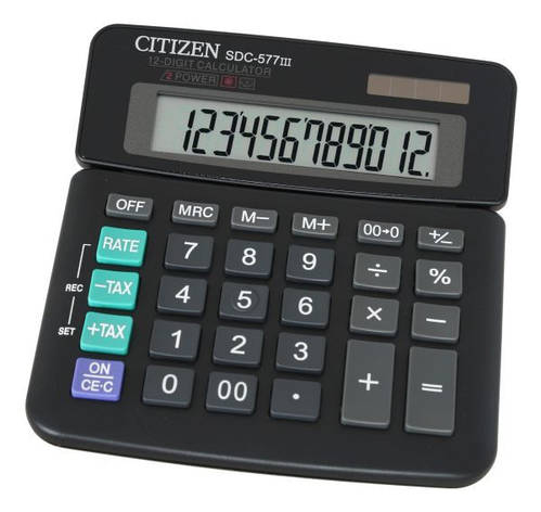 Калькулятор Citizen SDC-577III бухгалтерський 12р, фото 2