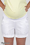 Вільні шорти для вагітних SAFO, зі стрейч-котону, білі, фото 2