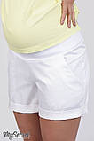 Вільні шорти для вагітних SAFO SH-28.012, зі стрейч-котону, білі, фото 3