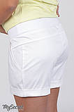 Вільні шорти для вагітних SAFO, зі стрейч-котону, білі, фото 4