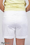 Вільні шорти для вагітних SAFO SH-28.012, зі стрейч-котону, білі, фото 6