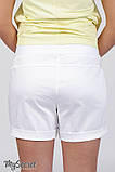 Вільні шорти для вагітних SAFO, зі стрейч-котону, білі, фото 7