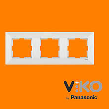 Потрійна горизонтальна рамка VIKO Meridian Білий