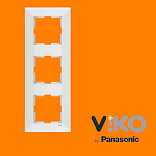 Потрійна вертикальна рамка VIKO Meridian Білий