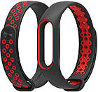 Ремінець Xiaomi Mi Band 2 MiJobs Sport силіконовий перфорований Чорний / Червоний 1090P, фото 5
