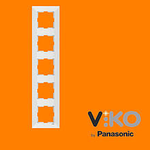 Пятерная вертикальна рамка VIKO Meridian Білий