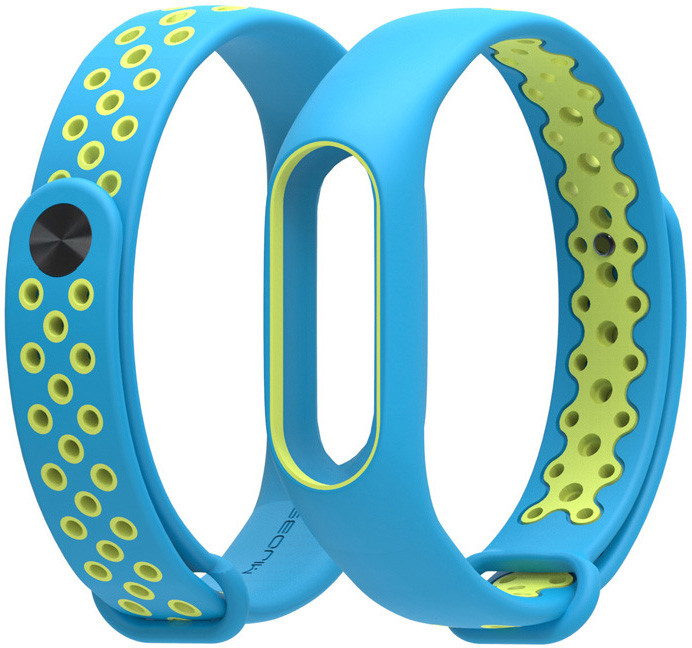 Ремінець Xiaomi Mi Band 2 MiJobs Sport силіконовий перфорований Блакитний / Зелений 1090P