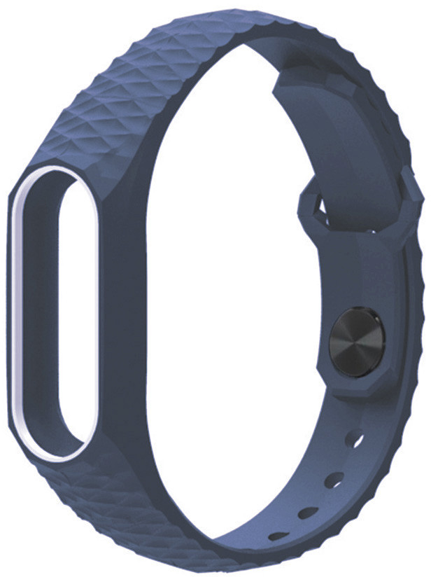 Ремінець Xiaomi Mi Band 2 MiJobs силіконовий рифлений Синій / Білий 1089P