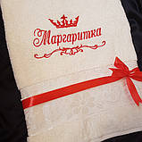 Вишивка імені на полотнце. Саме лазневий рушник 70х140 см, фото 3