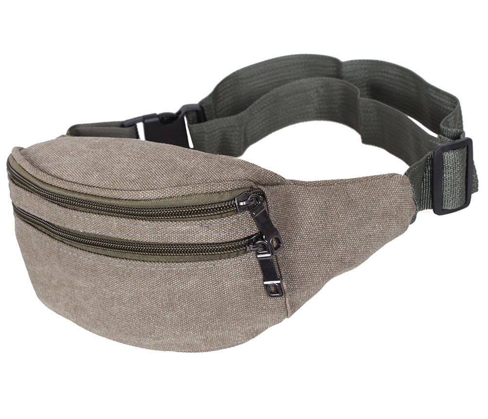 Чоловіча текстильна сумка на пояс Q001-5 бежева, фото 1