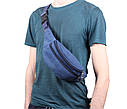 Чоловіча текстильна сумка на пояс Q001-11NBLUE синя, фото 2