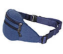 Чоловіча текстильна сумка на пояс Q001-11NBLUE синя, фото 3
