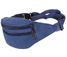 Чоловіча текстильна сумка на пояс Q001-11NBLUE синя