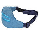 Чоловіча текстильна сумка на пояс Q001-17SBLUE блакитна, фото 3