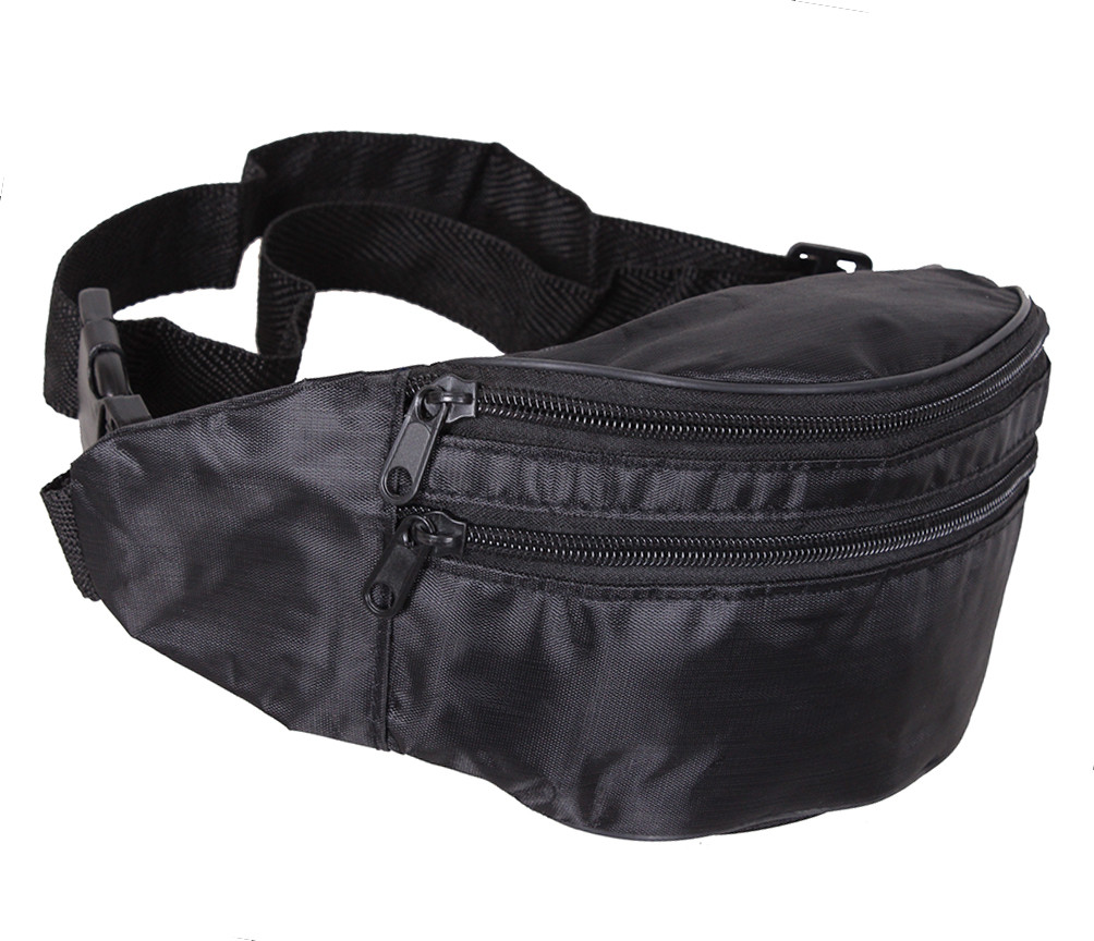 Чоловіча текстильна сумка на пояс Q0085BLACK чорна, фото 1