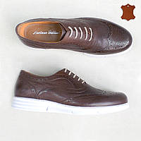 Luciano Bellini кожаные мужские коричневые туфли. 41
