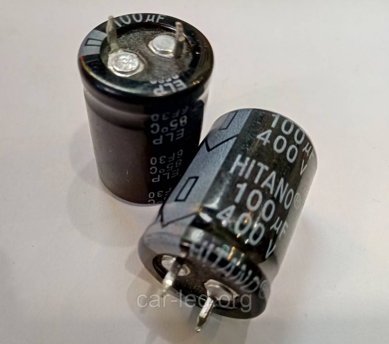 100mkf - 400v ELP 22x30mm (6f30-Hitano), 85°C конденсатор електролітичний