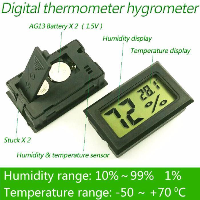 Гигрометр Цифровой Термометр Высокой Точности Влагомер + 2 батарейи - фото 1 - id-p693396019