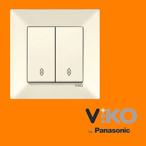 Переключатель проходной 2-х клавишный VIKO Meridian Белый, цена 178.50 ...