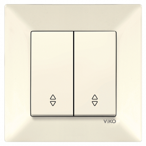 Переключатель проходной 2-х клавишный VIKO Meridian Белый, цена 178.50 ...