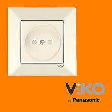 Розетка без заземлення із захисними шторками VIKO meridian Крем