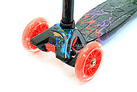 Триколісний самокат Scooter з світяться колеса для дітей і підлітків весна-літо, фото 3