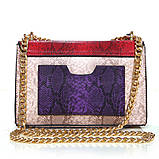 Сумка жіноча під рептилію з замочком (червона), фото 4