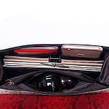 Сумка жіноча під рептилію з замочком (червона), фото 8