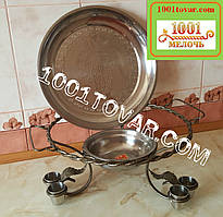 LUX кована підставка садж для шашлику + чарки, 36х20 див.