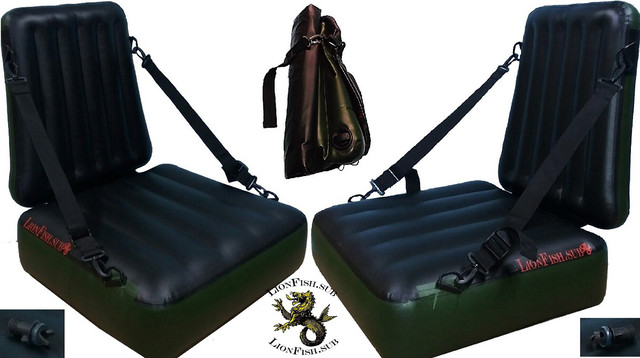 Крісло LionFish.sub Надувне Сидіння в Човен або Байдарку з Регулюванням Нахилу Спинки, Універсальне з ПВХ
