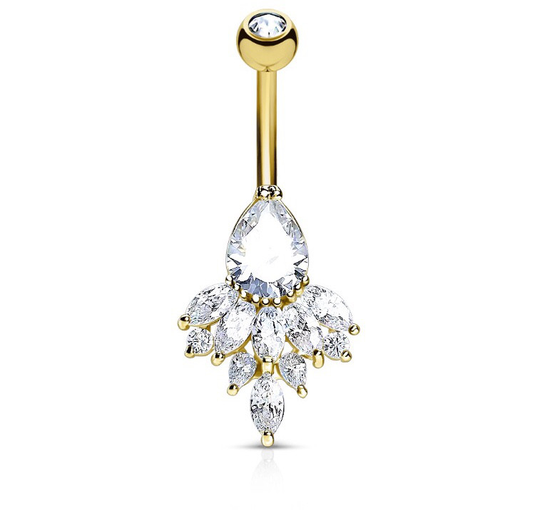 Пірсинг для пупка «Жар-птиця» Spikes N17449-GDC, фото 1