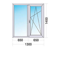 Пластиковое окно 1300х1400, профиль REHAU EURO 60, фурнитура МАСО, ст- т 4-10-4-10-4І (энергосберигающий)