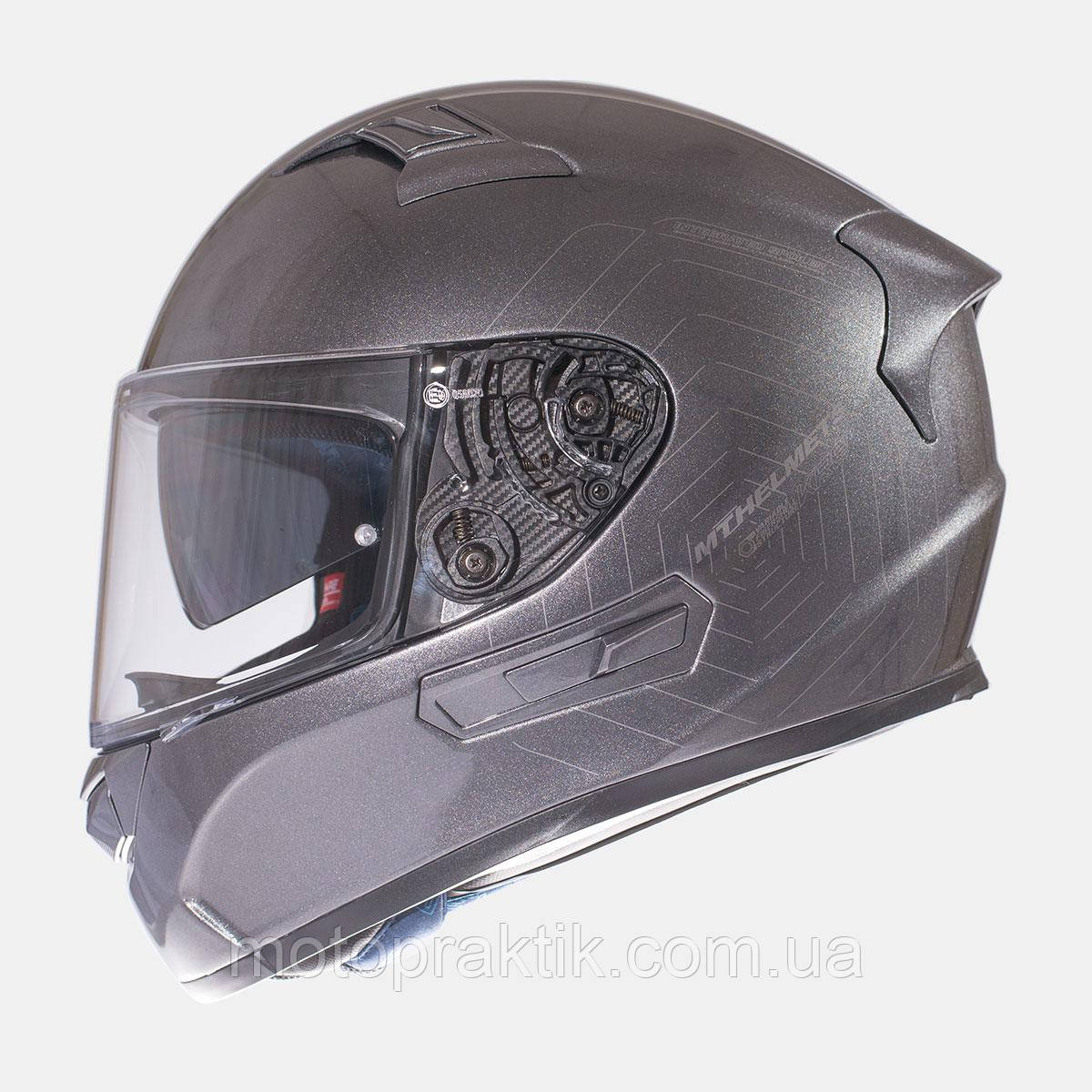 MT KRE SV Solid Gloss Titanium, XS Мотошолом інтеграл з окулярами