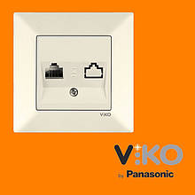 Розетка комп'ютерна одинарна (RJ45, Cat5e) VIKO Meridian Крем