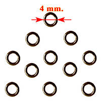 Колечки 4 мм Одинарные, Цвет Черный Граффити, 20 грамм, около 400 шт, Фурнитура для Бижутерии, для Украшений