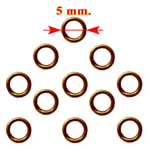 Колечки 5 мм Одинарные, Цвет Бронза, 20 грамм, около 330 шт, Фурнитура для Бижутерии, для Украшений - фото 1 - id-p366602813