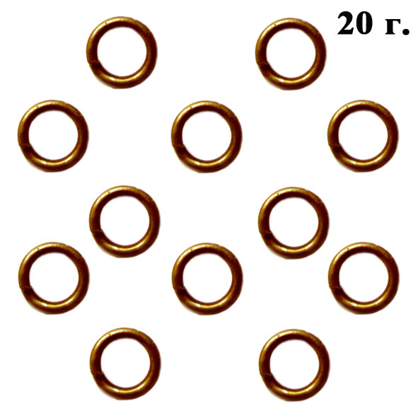 Колечки 5 мм Одинарные, Цвет Бронза, 20 грамм, около 330 шт, Фурнитура для Бижутерии, для Украшений - фото 4 - id-p366602813