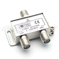 Антенний разветвитель (спліттер) на 2 ТV роз'єму 5-1000MHZ (метал)
