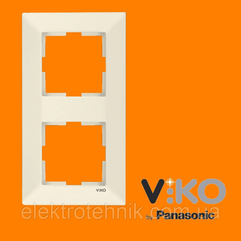 Вертикальна рамка подвійна VIKO Meridian Крем