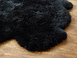 Килим із овчини чорного кольору із 6 новозеландських овечих шкур, фото 4