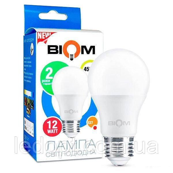 Світлодіодна лампа Biom BT-511 А60 12W E27 3000К матова кулька