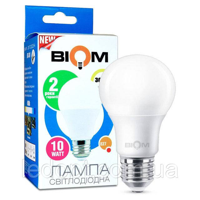 Світлодіодна лампа Biom BT-509 А60 10W E27 3000К матова кулька