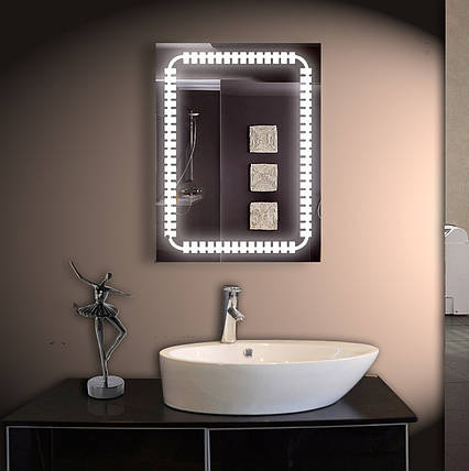 Дзеркало LED зі світлодіодним підсвічуванням ver-3064 600х800 мм, дзеркало з підсвіткою, фото 2