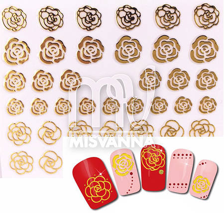 Наклейки 3d 3D, DL332 золото, фото 2