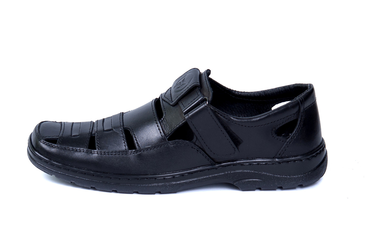 Чоловічі шкіряні літні туфлі Matador Black