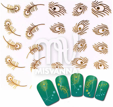 Наклейки 3d 3D, DL337 золото, фото 2