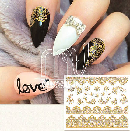 Наклейки 3d 3D, DL339 золото, фото 2