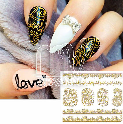 Наклейки 3d 3D, DL353 золото, фото 2