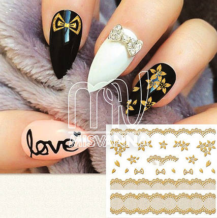 Наклейки 3d 3D, DL356 золото, фото 2