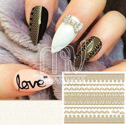 Наклейки 3d 3D, DL358 золото, фото 2